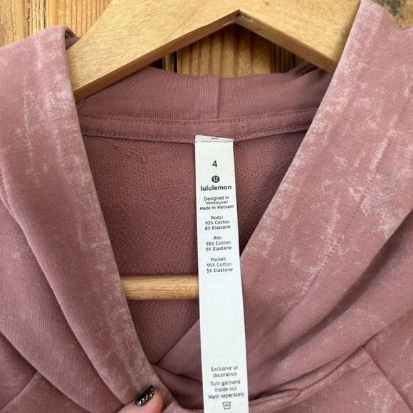 Lululemon Women's Size 4 Scuba Pullover Washed Quicksand Pink Purple Hoodie Hood - Picture 8 of 11